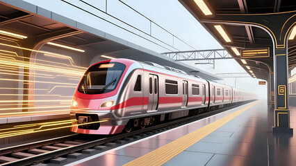 Naklejka premium Train in motion