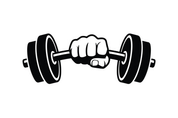 Strong hand gripping a dumbbell for weightlifting