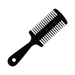 Black silhouette of a double sided hair comb