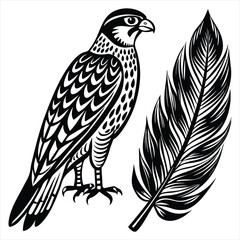 Falcon Line Art Vector Illustration, Falcon Vector Falcon concept,Falcon cartoon,Falcon icon,Falcon art,Falcon topics