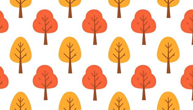 Autumn trees repeating pattern