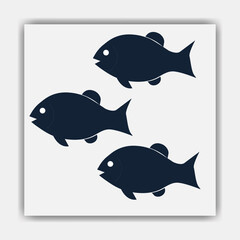   fish silhouette black vector artwork illustration
