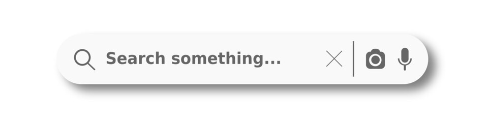 Search bar web page internet browser button, search box template isolated for UI UX design and web site, white search box with shadow on transparent background