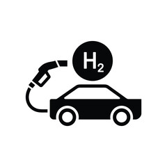 Hydrogen fueling station icon for electric car