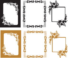 Collection of decorative ornate floral frames for design projects and invitations vector