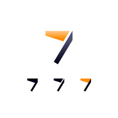 Logo number 7, digital cyber space numeral