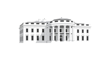 Minimalist Geometric Illustration of the United States Executive Mansion Building