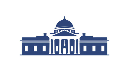 Minimalist Flat Style Building Government Architecture Symbol Silhouette Icon