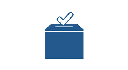 Simple Style Vote Box Check Mark Symbol Election Process Icon