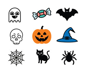 Halloween icon set vector illustration 