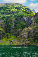 Vibrant Norwegian landscape featuring the Naeroyfjord