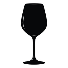 Elegant silhouette of a wine glass symbolizing sophistication and celebration for festive occasions silhouette