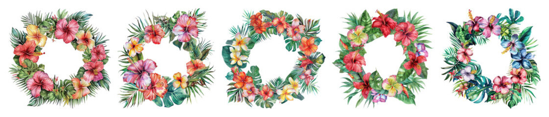 Colorful floral wreaths collection