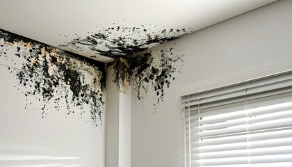 Mold damage on a corner of a wall