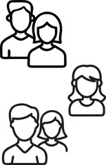 Line Art Portraits Diverse Avatars for User Profiles and Branding icon