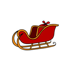 Christmas Santa Claus sleigh illustration with festive decorations and holiday gifts