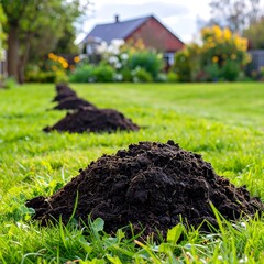 Molehills in a garden