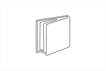 Book icon continuous one line drawing minimalist outline vector illustration
