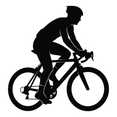 Obraz premium Silhouette of a cyclist riding a road bike dynamic action shot professional sportswear apparel silhouette