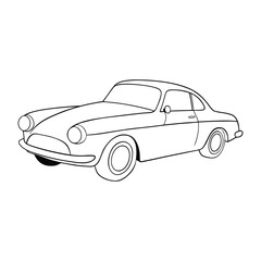 A sleek coupe car coloring page featuring a sporty two-door design, smooth curves, bold wheels, and streamlined windows&mdash;perfect for kids and car lovers to color creatively.
