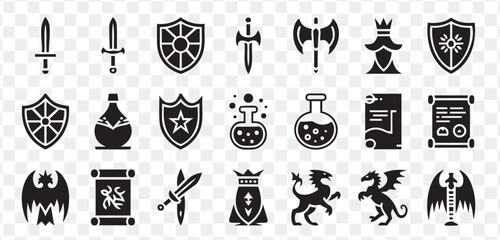 Medieval Fantasy Icons Set