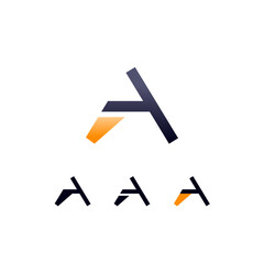 Logo Letter A, digital cyber space alphabet font