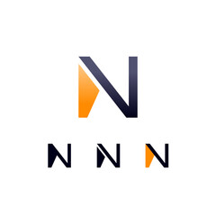 Logo Letter N, digital cyber space alphabet font