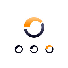 Logo Letter O, digital cyber space alphabet font
