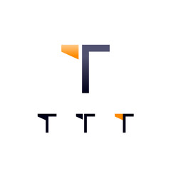 Logo Letter T, digital cyber space alphabet font