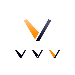 Logo Letter V, digital cyber space alphabet font