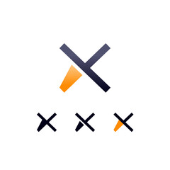 Logo Letter X, digital cyber space alphabet font