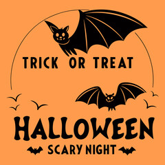 Spooky Bat Halloween Night, Trick Or Treat Halloween Scary Night Shirt, trick or treat shirt, Scary Halloween T-Shirt, Spooky Shirt, Scary Night Tee