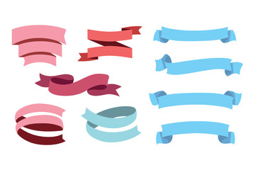 Ribbons collection. Ribbon banner vector art. Ribbons and banners. Flat ribbons. Set of Ribbons and banner. Banner illustration. Set of banner. Set of scroll ribbon, vintage. blank