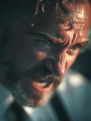 angry man screaming