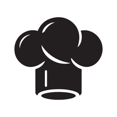 Iconic black silhouette of a chef s toque blanche hat