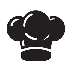 Iconic black silhouette of a chef s toque blanche hat