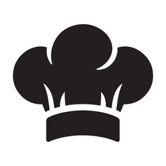 Iconic black silhouette of a chef s toque blanche hat