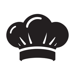 Iconic black silhouette of a chef s toque blanche hat