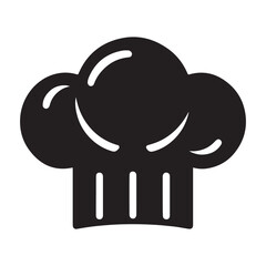 Iconic black silhouette of a chef s toque blanche hat