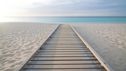 Fototapeta premium wooden walkway to the beach