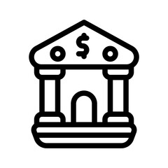 icon bank with style outline