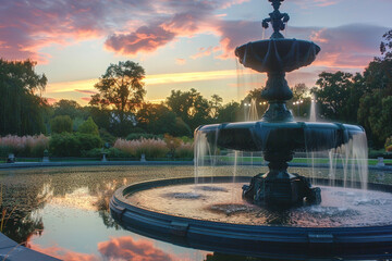 fountain in front of the palace