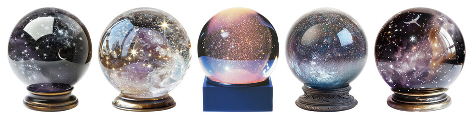 Mystical glass spheres cosmic wonders