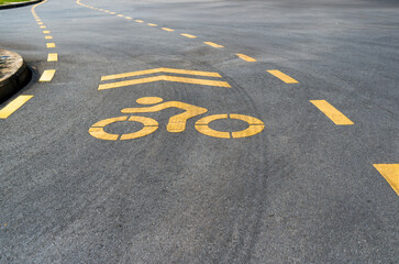 A bike lane for cyclist. Bicycle lane in the park