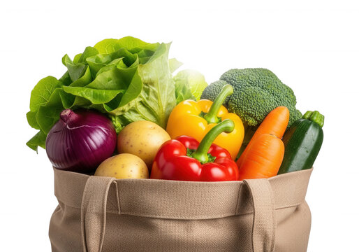 Fresh Produce Bag Assortment isolated on a transparent background