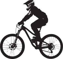Fototapeta premium Mountain Biker in Action Silhouette