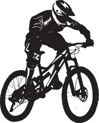 Naklejka premium Mountain Biker in Action Silhouette