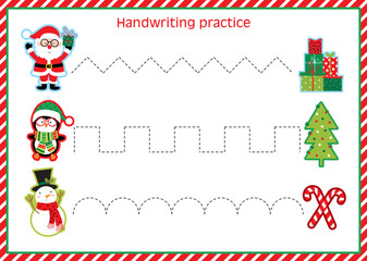 cute christmas handwriting practice design