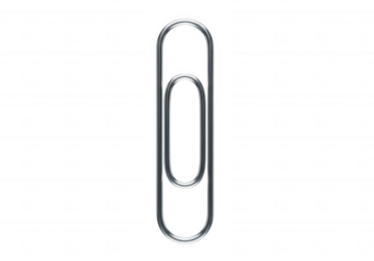 Shiny Metal Paperclip isolated on a transparent background