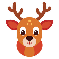 christmas Adorable reindeer head Vecto art cartoon